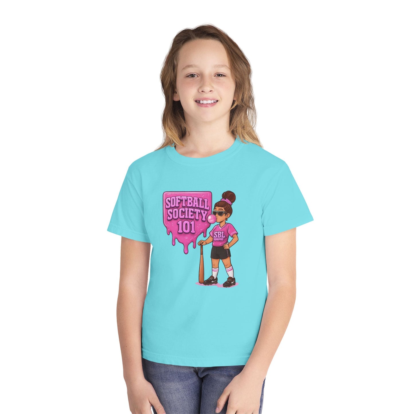 Softball Society Youth Bubble Gum Tee
