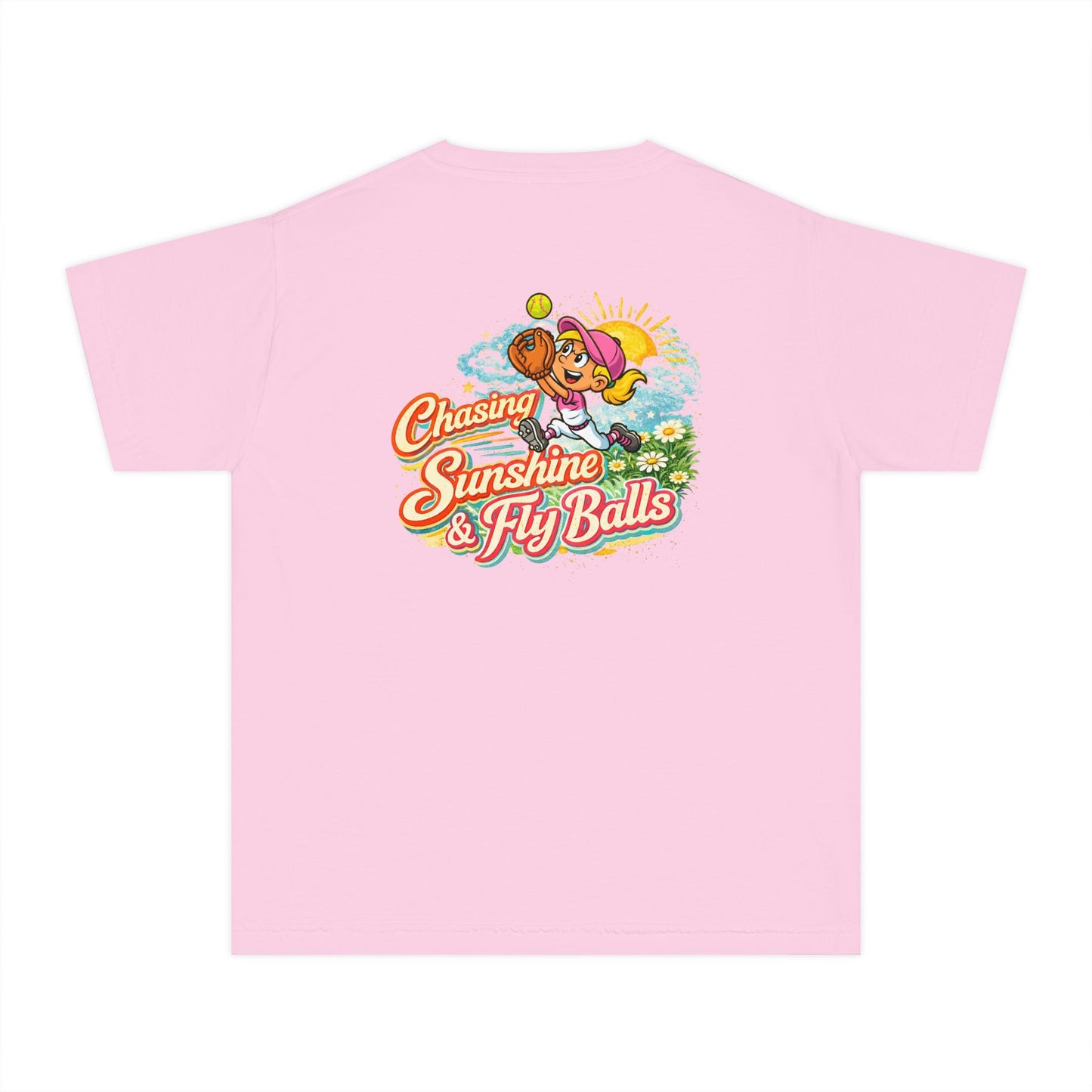 Copy of Youth Tee — "Chasing Sunshine & Fly Balls" Softball Graphic