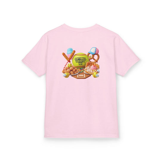 Softballl Society 101 Youth Fair Food Tee