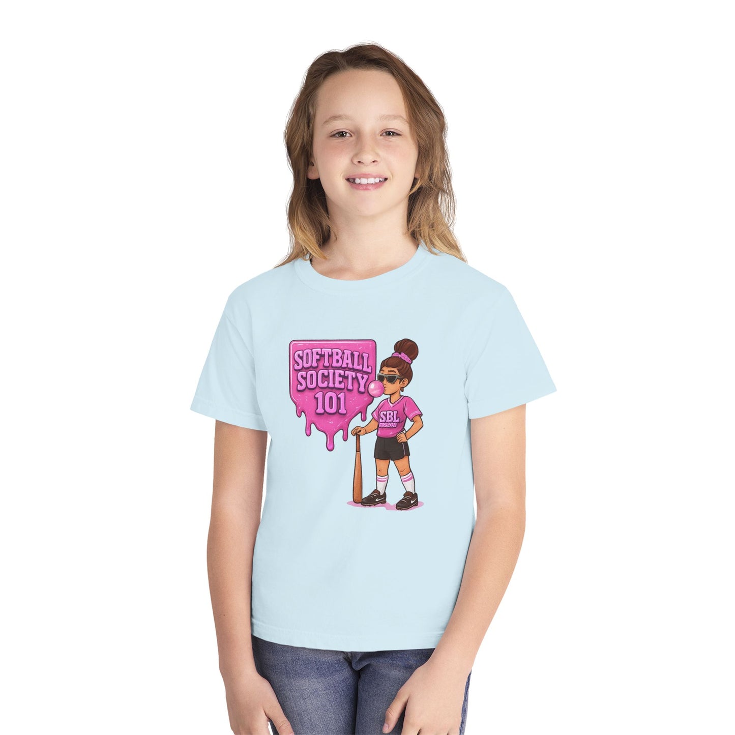 Softball Society Youth Bubble Gum Tee
