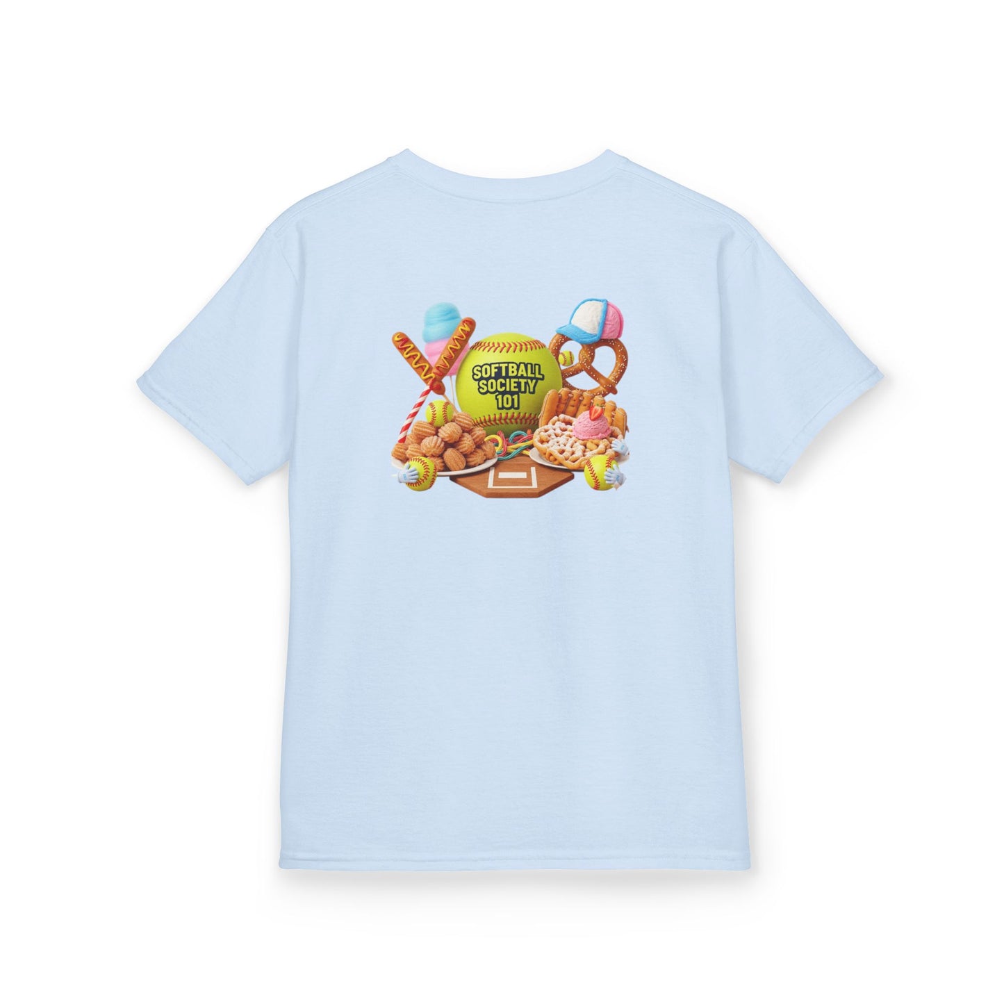 Softballl Society 101 Youth Fair Food Tee