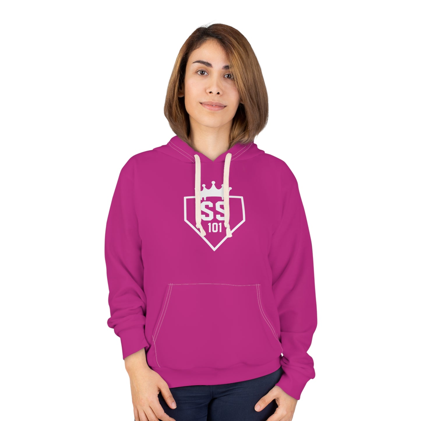Softball Society 101 Adult Hot Pink Logo Hoodie