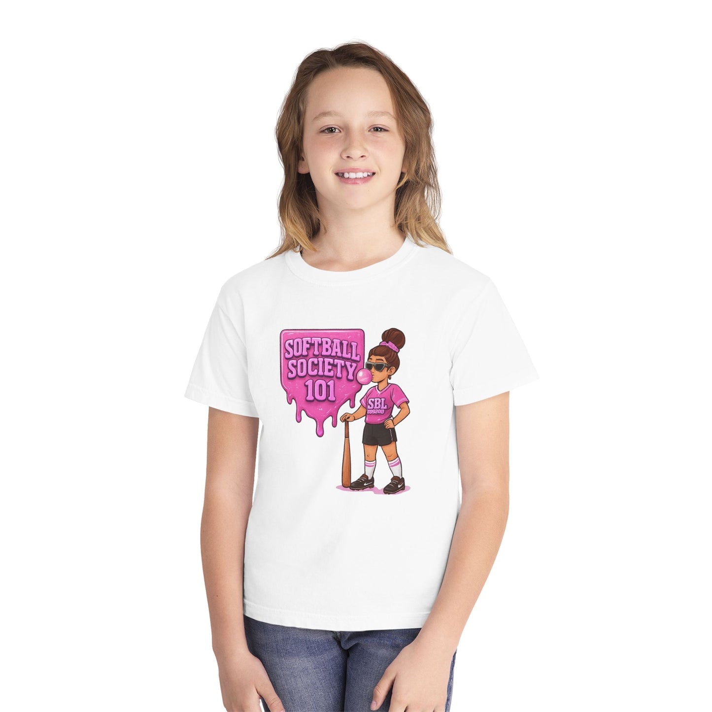 Softball Society Youth Bubble Gum Tee