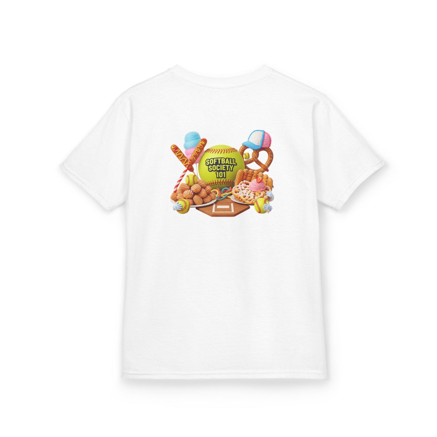 Softballl Society 101 Youth Fair Food Tee