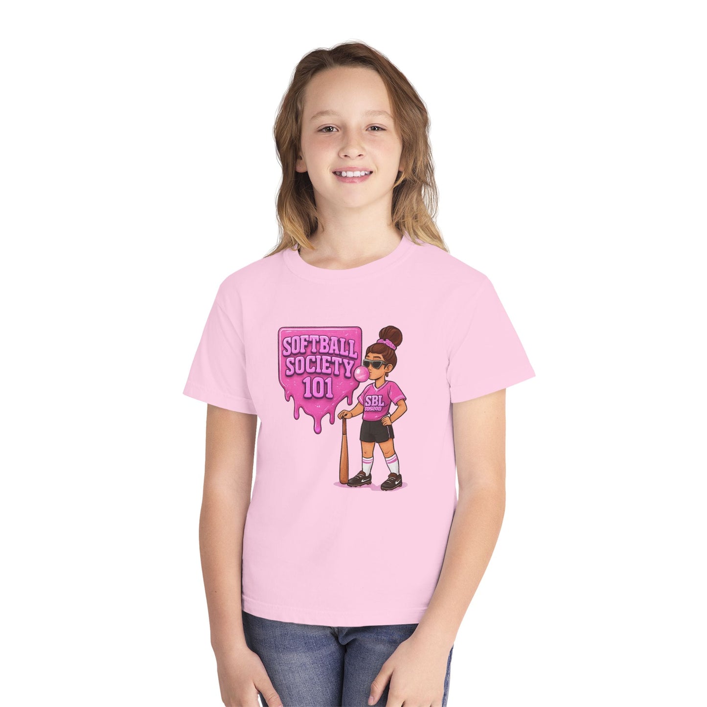 Softball Society Youth Bubble Gum Tee